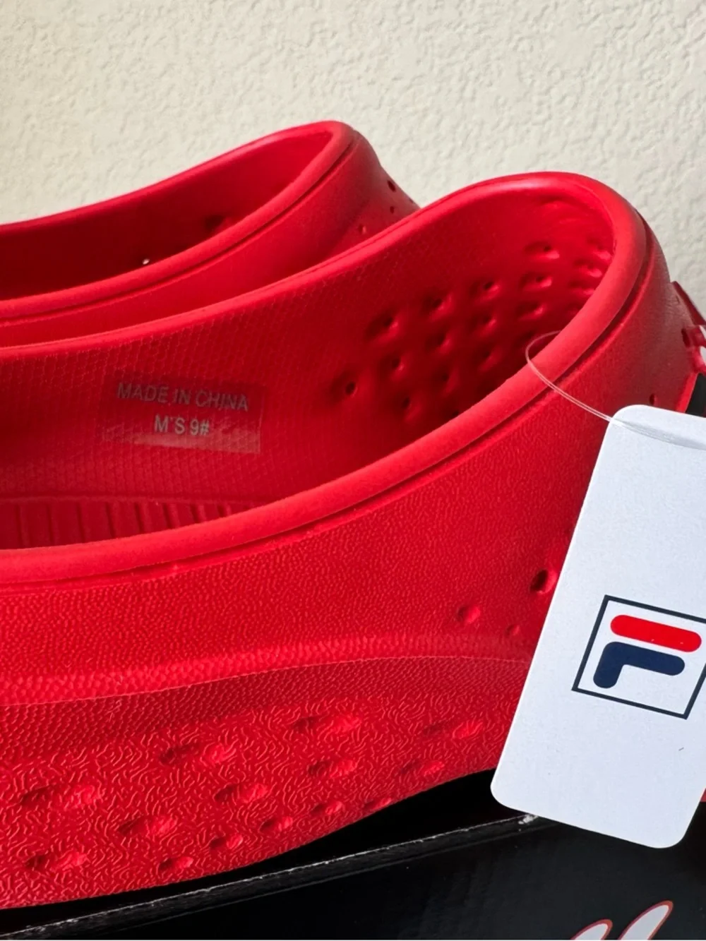 Fila Red Impel Slip-On Perforated Slide/Clog